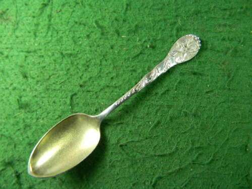 2 very oldflower spoons with an crab at back brass and silver plated as per pictures