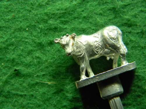 cow silver plated  spoon as per pictures in good condition