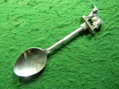 cow silver plated  spoon as per pictures in good condition