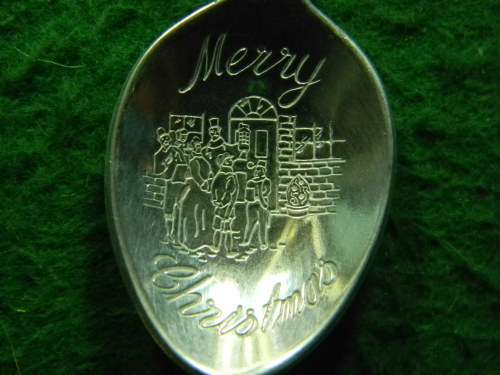 Christmas Father merry Christmas silver plated  spoon as per pictures in good condition