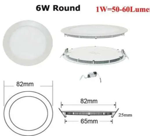 6W led Ceiling Light Panel Recessed Downlight bid per light