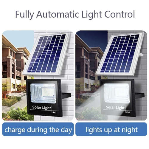 2 x 30w Flood Lights with Solar Panels and Remotes