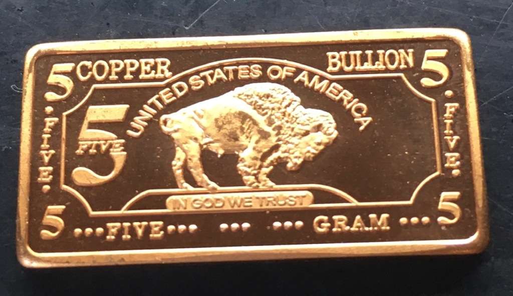 5 GRAM COPPER BAR