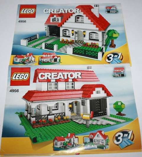 Lego Creator-4956..3 IN 1..Over 600 Parts...Two Instruction Books-Build Many Houses.