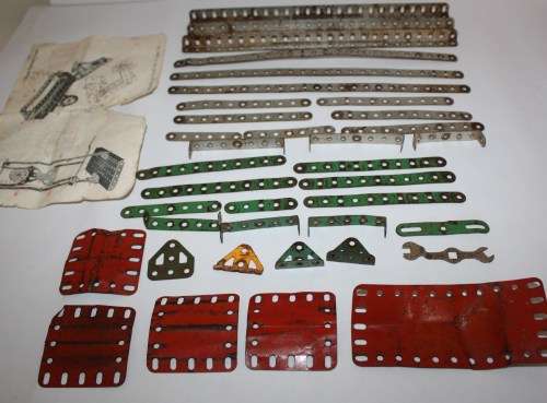 Meccano Combo-See Photos-Perforated Strips-Nice Condition-other half see photos well used condition.