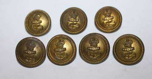 British Royal Navy Uniform Buttons-Shank Type-Seven