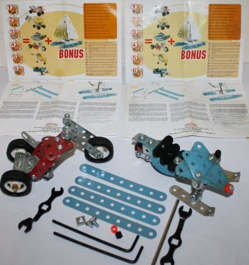 Meccano Erector-Snowmobile and Three Wheeler.