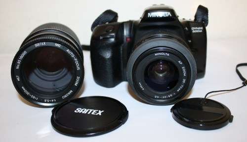 Minolta-Dynax-500si Plus Saitex Auto Focus Zoom Macro 1:4-5.6 f=60-300mm Lens