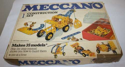 Meccano Construction Set 1-Not Complete-Plus 'Meccano' Type Parts-Original Box.