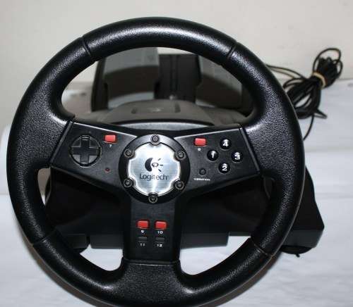 Logitech Steering and Pedals-Formula Vibration Feedback Wheel.