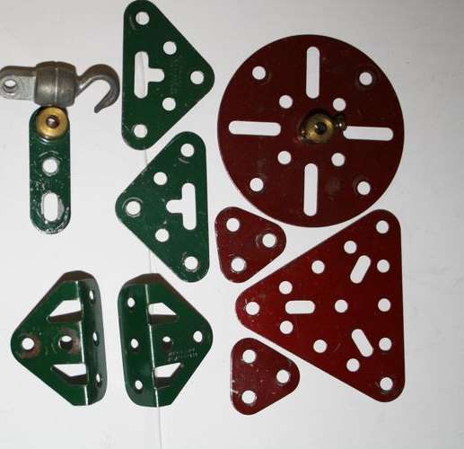 Meccano 1950's-Flat Girders,Rack Strip,Hook,Crank