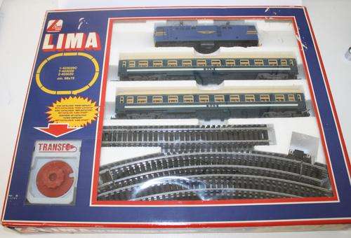 Lima S.A.R. Blue Train-E-444-Complete Set-Loco-Couches-Rails-Transformer-Mint Condition.