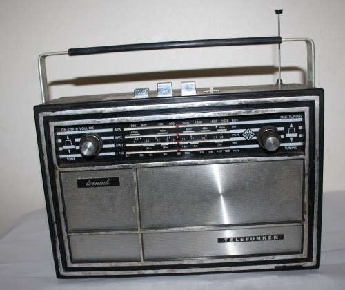 Vintage Telefunken 'Tonado' Portable MW/FM/SW Radio-As per Photos-Not Tested-No Battery