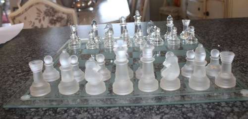 Glass Chess Set--Complete-Board-35x35cm-As per Photos