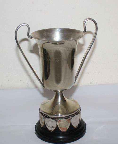 Trophy-Inscribed-'The Norfolk Darts Club'-1975-1983 Plaque Names-Nice Condition-as per photos