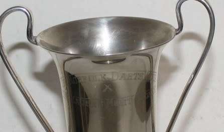 Trophy-Inscribed-'The Norfolk Darts Club'-1975-1983 Plaque Names-Nice Condition-as per photos