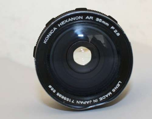 **KONICA HEXANON ** AR 35mm f2.8 Lens-Clean-'Rim' got dent as per photos
