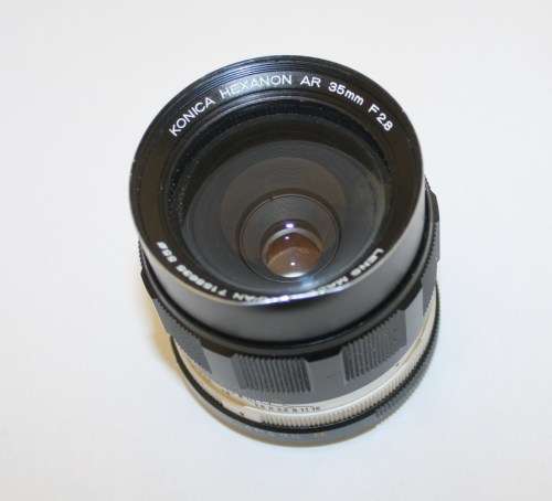 **KONICA HEXANON ** AR 35mm f2.8 Lens-Clean-'Rim' got dent as per photos