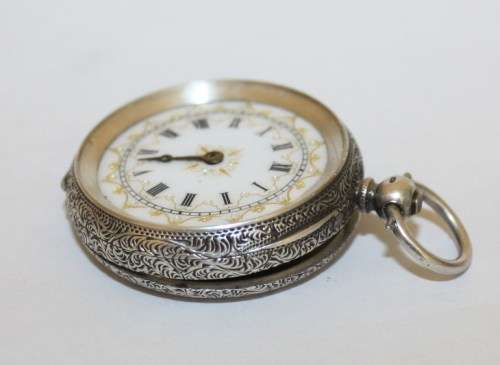 'Victorian' Silver Pocket Watch-Dial-32mm-Hallmarked.