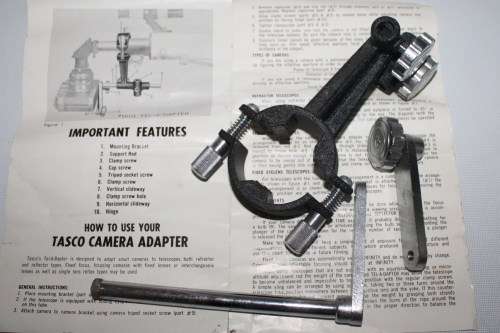 Tasco Camera Adapter for Telescope..As per Photos/Instruction Sheet..What you see is what you get.
