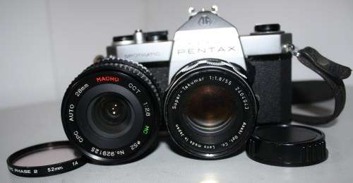 Pentax Spotmatic**SP**Super-Takumar 1:1.8\55 M-42 Screw Lens plus 28mm Macro1:2.8 CPC Lens