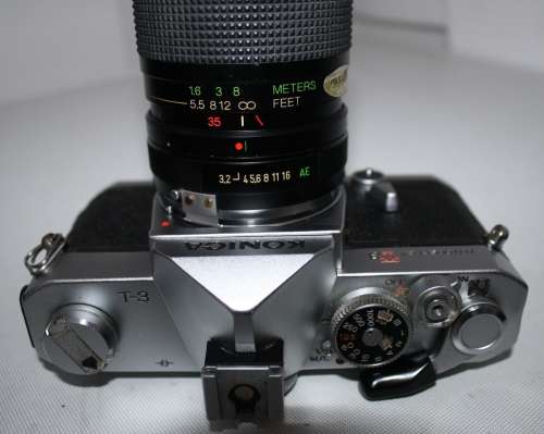 **Konica**AutoReflex T3 S.L.R. Film 35mm Camera...Camera Excellent Condition.