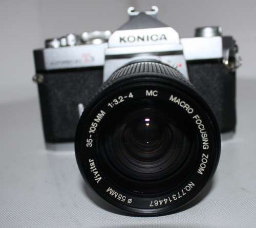 **Konica**AutoReflex T3 S.L.R. Film 35mm Camera...Camera Excellent Condition.