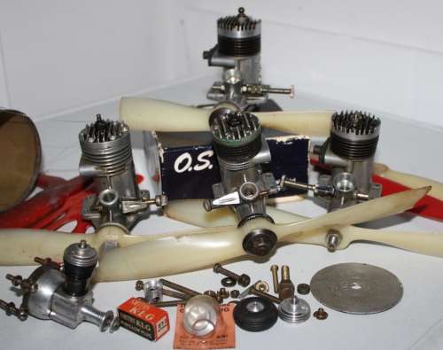 Combo-Five Engines-Max-ii OS-35**plus **Max OS-29** Model Aircraft Engines- Spares..-As per Photos.