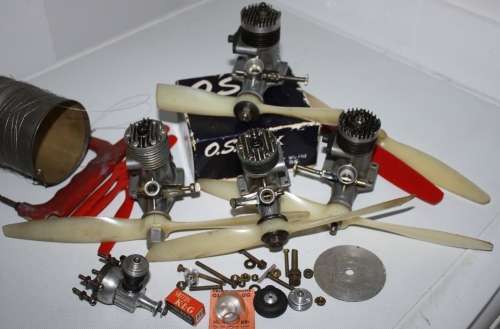 Combo-Five Engines-Max-ii OS-35**plus **Max OS-29** Model Aircraft Engines- Spares..-As per Photos.
