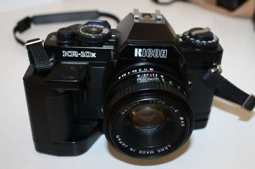 **Ricoh KR-10x**Cosina 50mm 1:2Lens..Including Winder,Lenses etc Excellent Condition-As per Photos