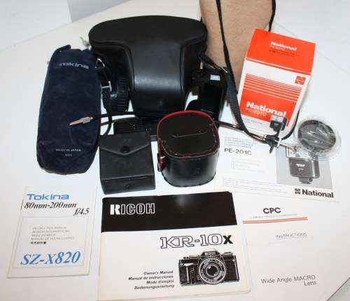 **Ricoh KR-10x**Cosina 50mm 1:2Lens..Including Winder,Lenses etc Excellent Condition-As per Photos