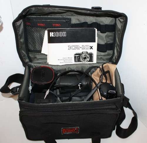 **Ricoh KR-10x**Cosina 50mm 1:2Lens..Including Winder,Lenses etc Excellent Condition-As per Photos
