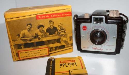 **Kodak Brownie Holiday Camera**Takes 127 Film..Original Box...Shutter Fires...Excellent Condition.