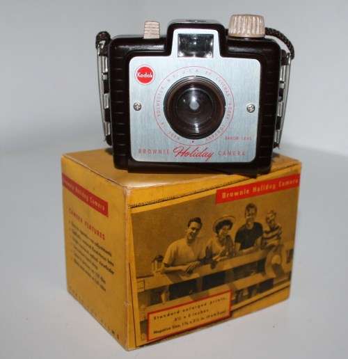 **Kodak Brownie Holiday Camera**Takes 127 Film..Original Box...Shutter Fires...Excellent Condition.