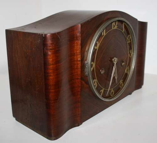 **Mantel Clock**Beautiful Wood Mantel Clock..37cm Wide..22.5cm High' Beautiful Chimes
