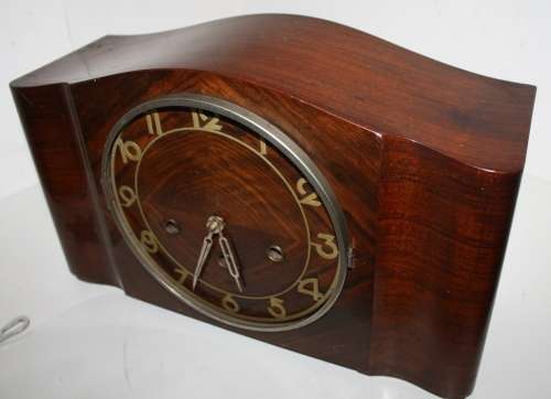 **Mantel Clock**Beautiful Wood Mantel Clock..37cm Wide..22.5cm High' Beautiful Chimes