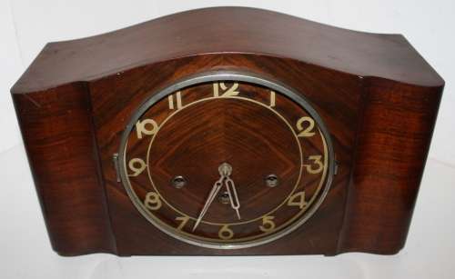 **Mantel Clock**Beautiful Wood Mantel Clock..37cm Wide..22.5cm High' Beautiful Chimes