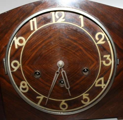 **Mantel Clock**Beautiful Wood Mantel Clock..37cm Wide..22.5cm High' Beautiful Chimes