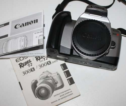 **Canon EOS-300-x 35mm Camera Body**Switches on..See photos with "info" on screen.