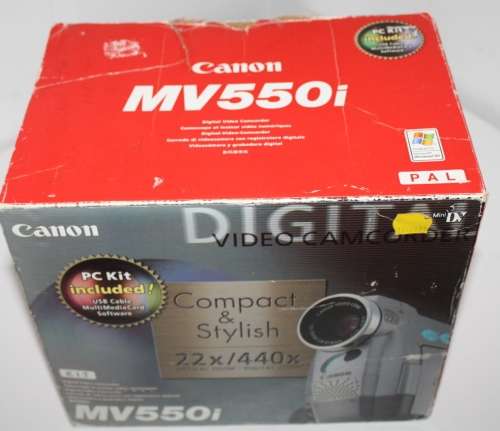 **Canon MV 550i**Digital Video Camcorder....Incl Charger/Cables/Instruction etc..As per Photos