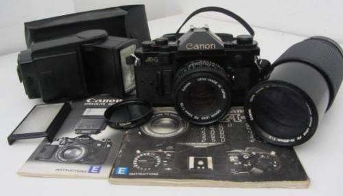 **Canon A-1** Canon FD 50mm 1:1.8 Lens...Including Canon Zoom FD 70-200mm1:4 Lens plus Flash.