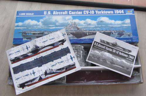 **U.S. Aircraft Carrier CV-10..Yorktown 1944,1:350 Scale..Box 82cm Long-Trumpeter Model.