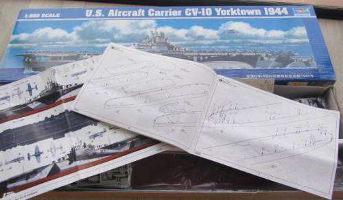 **U.S. Aircraft Carrier CV-10..Yorktown 1944,1:350 Scale..Box 82cm Long-Trumpeter Model.