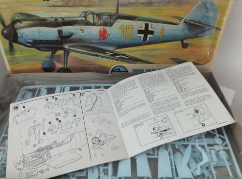 **Airfix** Messerschmitt BF 109E-24th Scale-Parts Sealed-Box Shows "Old" Model.