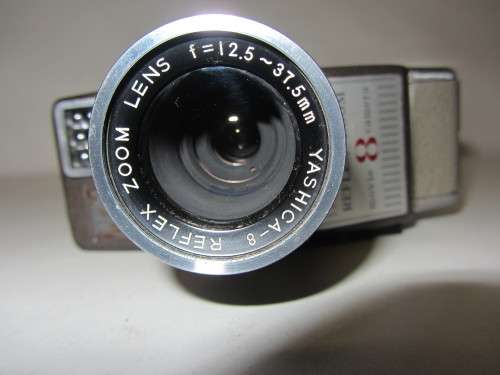 **Yahica 8-E** 8mm Movie Camera....Yashica Zoom 1:2.8 f=12.5-37.5mm Zeica Lens..Turning when Winded.