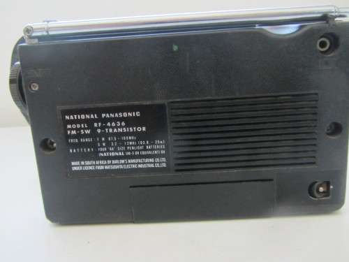 **National Panasonic**Portable Radio FM/SW-GX-636-Switches On-Does Not "Tune"..15.5x9.5cm