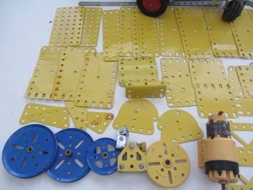 Meccano-Combo-As per Photos-Not Original Parts For Holder-Motor Not Tested.-Parts-Age Wear