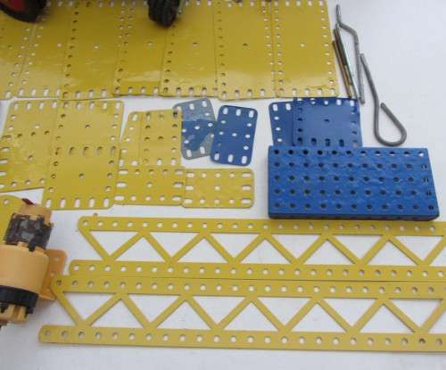 Meccano-Combo-As per Photos-Not Original Parts For Holder-Motor Not Tested.-Parts-Age Wear
