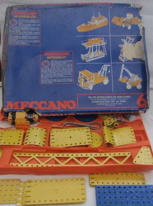 Meccano-Combo-As per Photos-Not Original Parts For Holder-Motor Not Tested.-Parts-Age Wear