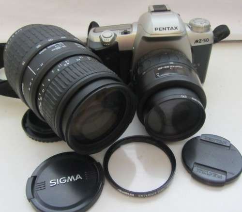 Pentax MZ-50 35mm Film Camera--Penntax 35-80mm 4-5.6 Plus Sigma 70-300mm F4-5.6DL Macro Super Lenses